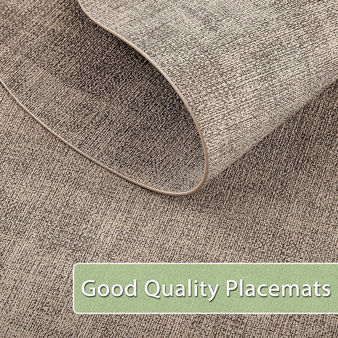 Placemats Set of 8 Non Slip, Heat Resistant Oval Faux Leather Place mats Double - Image 5