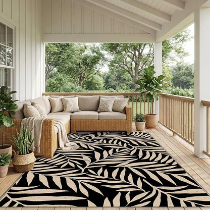 Smiry Outdoor Rug 5x8 ft, Waterproof Reversible Plastic Straw Rugs, Outdoor - Image 6