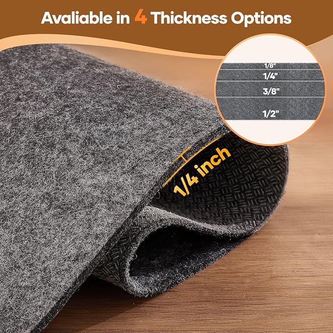 Veken Non Slip Cushioned Rug Pad Gripper 4 x 6 Ft, Felt and Silicone Backing - Image 4