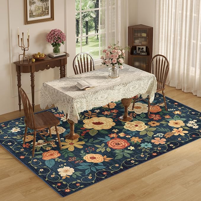 DUKINO 6x9 Area Rug, Floral Rugs - Image 5