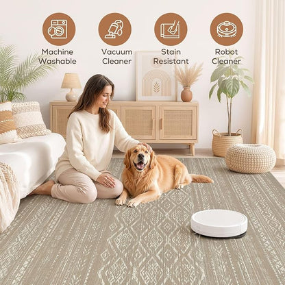 Nakagishi Area Rug Living Room Rugs: 6x9 Large Soft Machine Washable Boho - Image 3