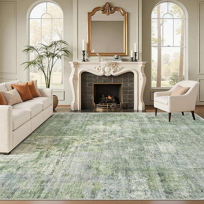 Soalmost 9x12 Area Rugs for Living Room, Non-Slip Machine Washable Vintage Rugs by Soalmost