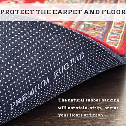 DELLUNA Non-Slip Area Rug Pad 1/4" Thick Double Side Rubber + Felt, Adds - Image 6