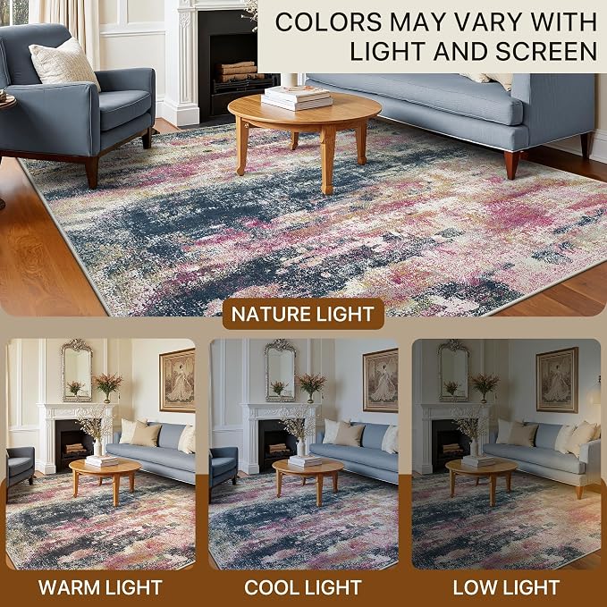BEIMO Area Rugs 5x7 for Living Room Bedroom, Modern Abstract Machine Washable - Image 6