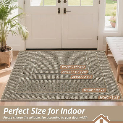 BEQHAUSE Dirt Trapper Door Mat 17"x30", Non-Slip Doormats Washable Entryway Rugs - Image 2