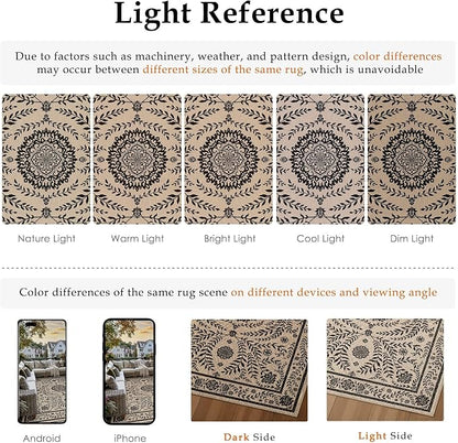 HUGEAR 5x7 Vintage Jute Indoor Outdoor Rug Washable Linen Textured Weave High - Image 8