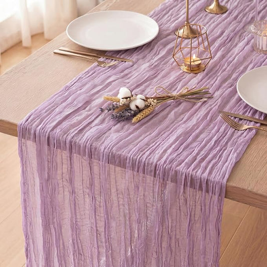 1 Pack Lilac Purple Cheesecloth Table Runner 120 Inch Boho Wedding Decor | by Fixwal