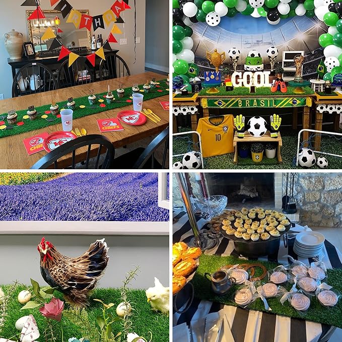 XLX TURF Green Artificial Grass Table Runner 12"x36" Golf Party Decorations | - Image 7
