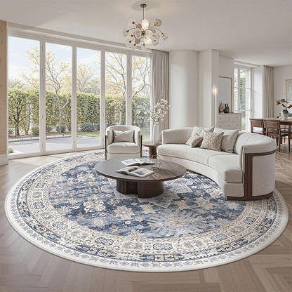 zesthome 8ft Round Rugs for Living Room, Non-Slip Washable Round Area Rugs - Image 3