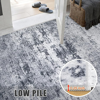 10x12 Area Rug Living Room Rug: Washable Modern Abstract Soft Thin Rug Indoor - Image 8