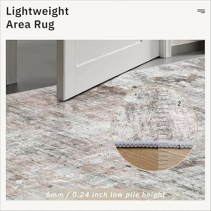 Soalmost 10x14 Area Rugs for Living Room, Non Slip Machine Washable Vintage Rugs - Image 7
