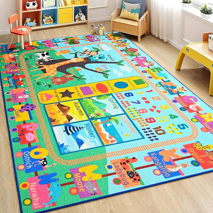 Kids Rug for Playroom, 5x7 ABC Educational Carpet for Classroom, Fun Alphabet - Image 5
