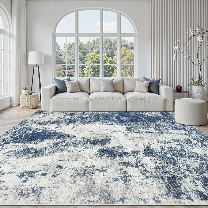 Area Rugs 10x14 Living Room: Large Soft Washable Rug Modern Abstract Anti-Skid by GENTDRIZZ