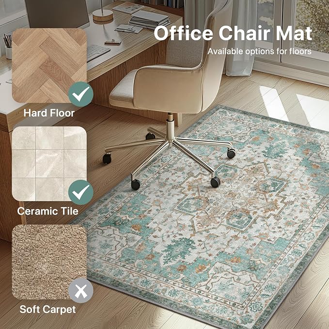 48"x60" Office Chair Mat for Hardwood Tile Floor, Under Desk Carpet Protector - Image 3