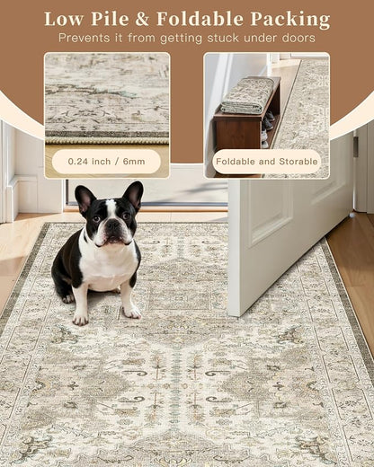 Madane 6x9 Area Rugs for Living Room, Stain Resistant Washable Rugs, Non-Slip - Image 6