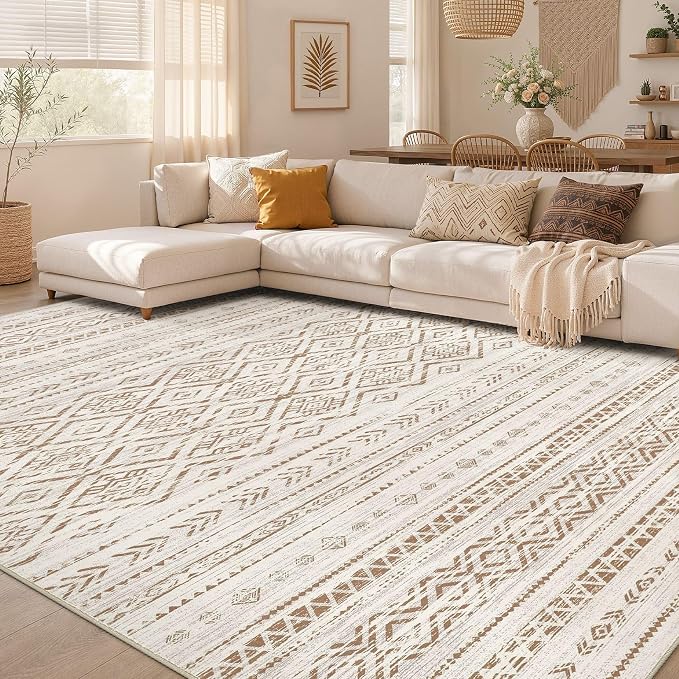 Nakagishi Area Rug Living Room Rugs: 8x10 Large Soft Machine Washable Boho by NakagishiAreaRug