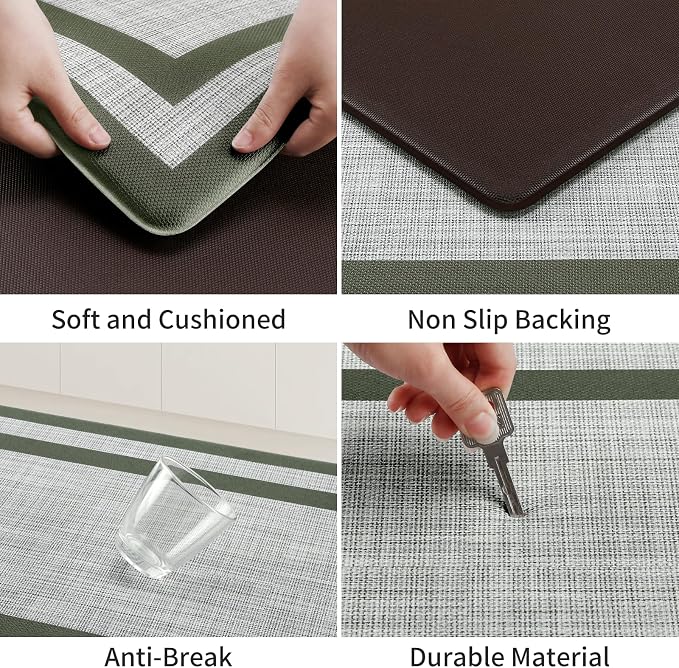 Mattitude Kitchen Mats Set of 2 Cushioned Rugs Anti-Fatigue Mats - Image 4