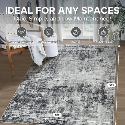 6x9 Area Rugs for Living Room Rug Washable: Modern Rug for Dining Room Bedroom - Image 2