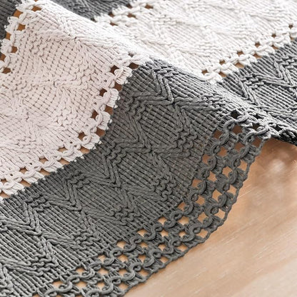 Artoid Mode Grey Farmhouse Woven Table Runner 12x48 Inch | Seasonal Holiday - Image 5