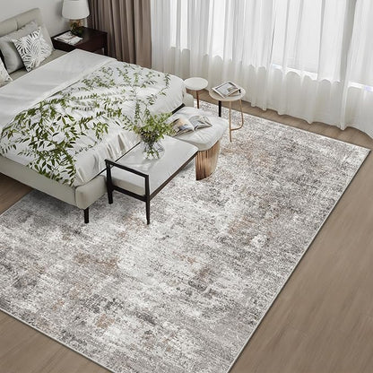 10x14 Area Rug Living Room – Washable Large Neutral Modern Abstract Soft Low - Image 4