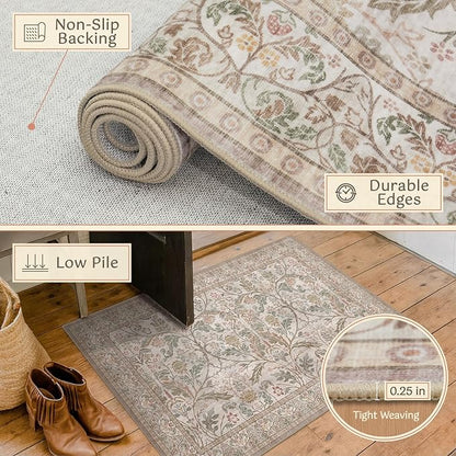 Vintage Moss Green 2‘6“x8’ Kitchen Runner Rug Non Slip - Image 5