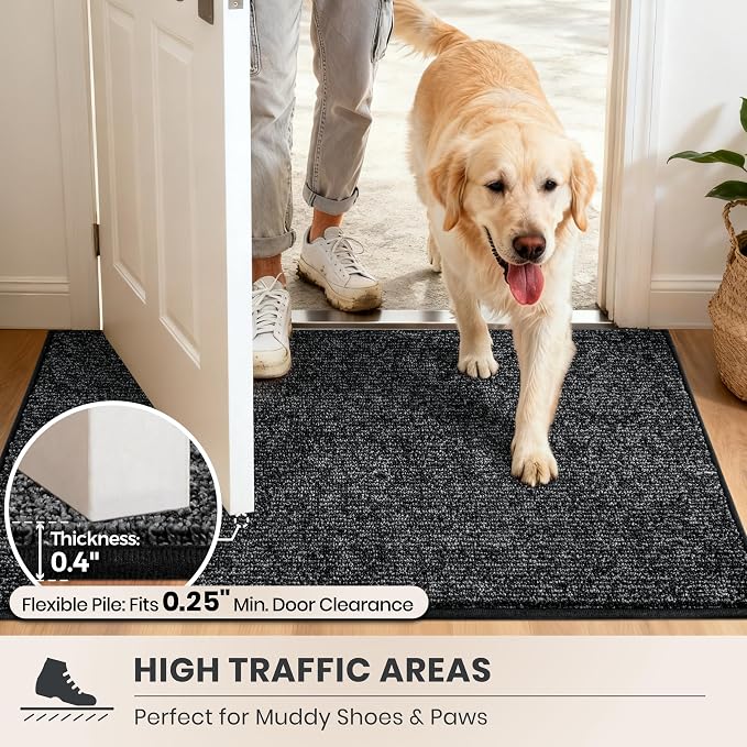 PURRUGS Dirt Trapping Door Mat 20" x 31.5", Non-Slip Machine Washable Entry Rug - Image 6