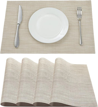 Table Placemats Dining Table Place Mats Set of 4 Heat Resistant Insulation by Yiaizhuo