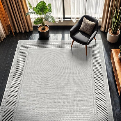 CAMILSON Easy Jute Rug 9x12, Indoor Outdoor Off-White Color Fiber Area Rugs - Image 8