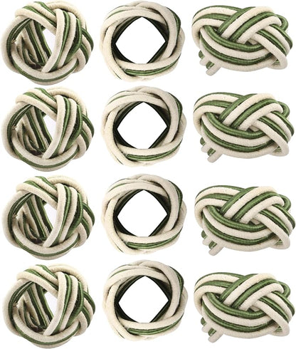 ALPHA Living HOME Modern Woven Napkin Rings Set of 12 by ALPHALivingHOME