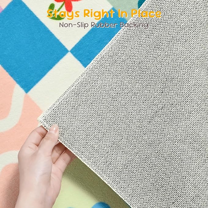 Pink Runner Rug for Girls Bedroom, Kids Hallway Washable Rug, Soft Non-Slip - Image 8