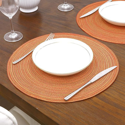 SHACOS Round Placemats Set of 4 Woven Braided Place Mats Table Placemats 15 - Image 2