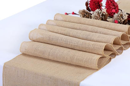 MDS® Pack of 25 Natural Burlap Table Runner, 12 x 72 Inch, Jute Vintage Rustic - Image 3