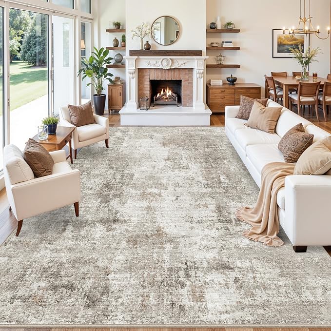 11x14 Area Rug for Living Room Washable – Large Neutral Room Size Bedroom - Image 2