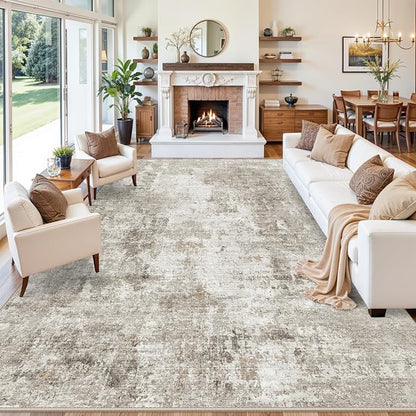11x14 Area Rug for Living Room Washable – Large Neutral Room Size Bedroom - Image 2