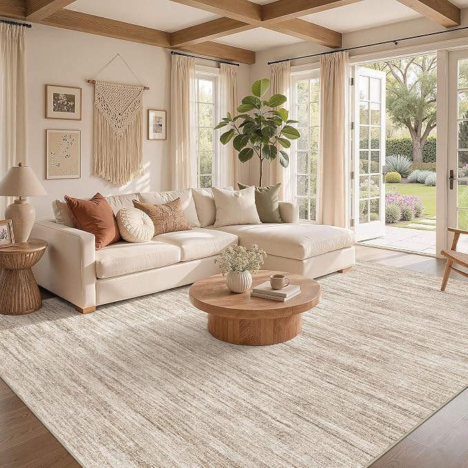 Nakagishi 10X12 Area Rugs Living Room: Washable Large Vintage Rug Neutral - Image 2