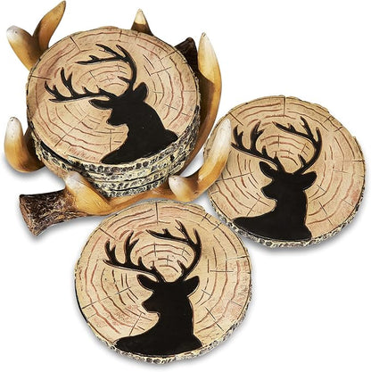 Deer Antlers Coaster Set of 6 – Handcrafted Deer Antler Decor and Man Cave Gifts - Image 6