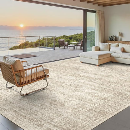 Soalmost 9x12 Area Rugs for Living Room, Non Slip Machine Washable Vintage Rugs - Image 3