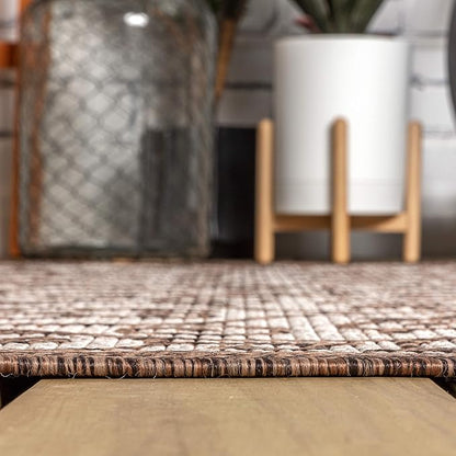 JONATHAN Y Vintage Filigree Indoor Outdoor Area Rug 4X6 Taupe/Espresso - Image 7