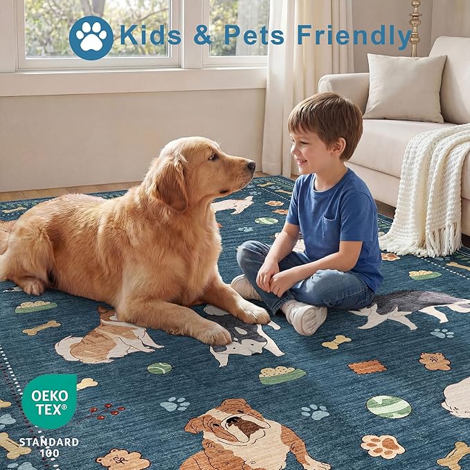 DUKINO 2x6 Washable Runner Rug for Hallway, Non Slip Animal Dog Kitchen Rug - Image 5