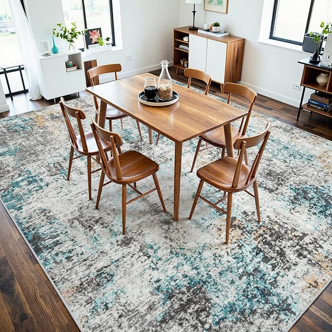 Area Rugs 9x12 Living Room: Large Soft Washable Rug Modern Abstract Anti-Skid - Image 6