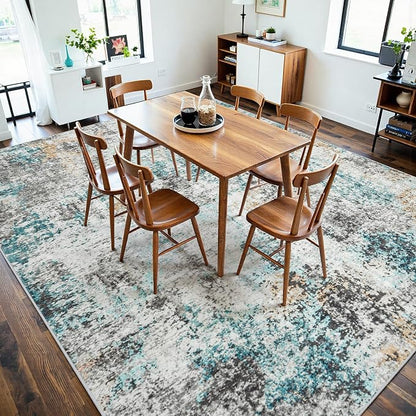 Area Rugs 9x12 Living Room: Large Soft Washable Rug Modern Abstract Anti-Skid - Image 6