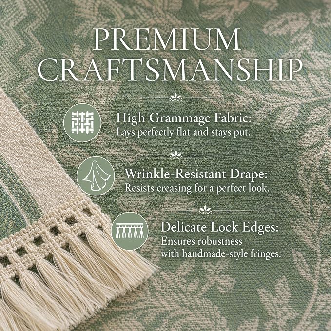 14x138 Medallion Table Runner Waterproof Rustic Farmhouse Macrame | Planning a - Image 4