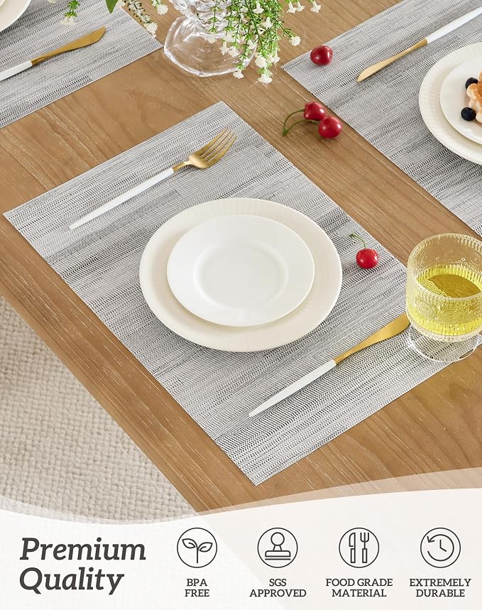 Leetaltree Lightsteel Black Placemats Set of 6 - Image 2