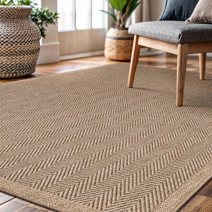CAMILSON Easy Jute Rug 10x14, Indoor Outdoor Natural Color Fiber Area Rugs - Image 7