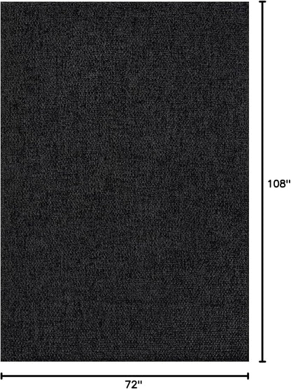 CAMILSON Easy Jute Rug 6x9, Indoor Outdoor Dark Gray Black Farmhouse Area Rugs - Image 2