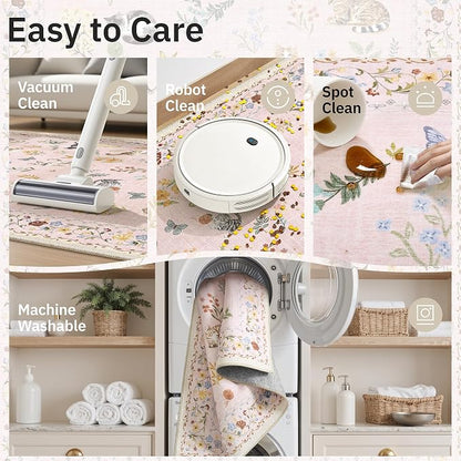 Soalmost Cat 4x6 Area Rugs for Baby Girl Nursery, Machine Washable Animal - Image 6