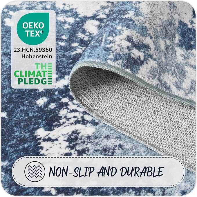 Entryway Rug 2x3 Blue Door Mat Indoor Entrance 24x36, Washable Small Throw Rugs - Image 6