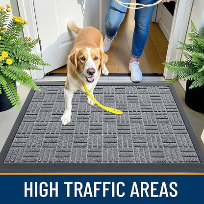 OLANLY Front Door Mat Outside Entrance 33x21, Heavy Duty Sturdy Natural Rubber - Image 5