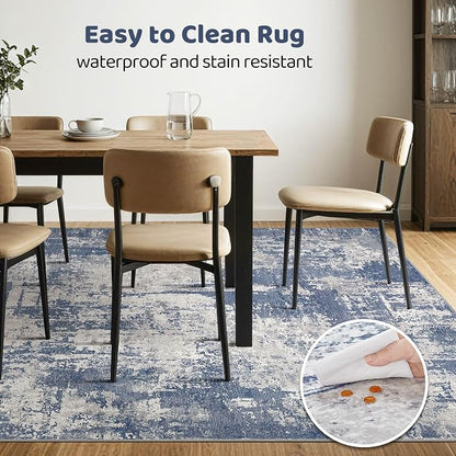 Area Rug Living Room Rugs: 5x7 Washable Large Abstract Modern Soft Stain - Image 6