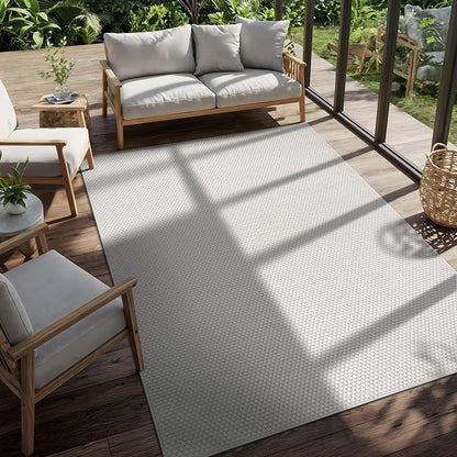 CAMILSON Easy Jute Rug 10x14 Indoor Outdoor Off-White Farmhouse Area Rugs - Image 9